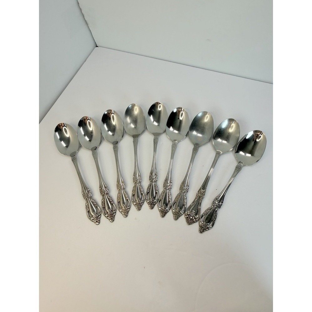 Set of 8 Oval Soup Spoons Oneida Raphael Deluxe HH Stainless Flatware 6 7/8"